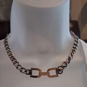 Ralph Lauren Chunky Two-Tone Chain Necklace - Silver & Gold Links